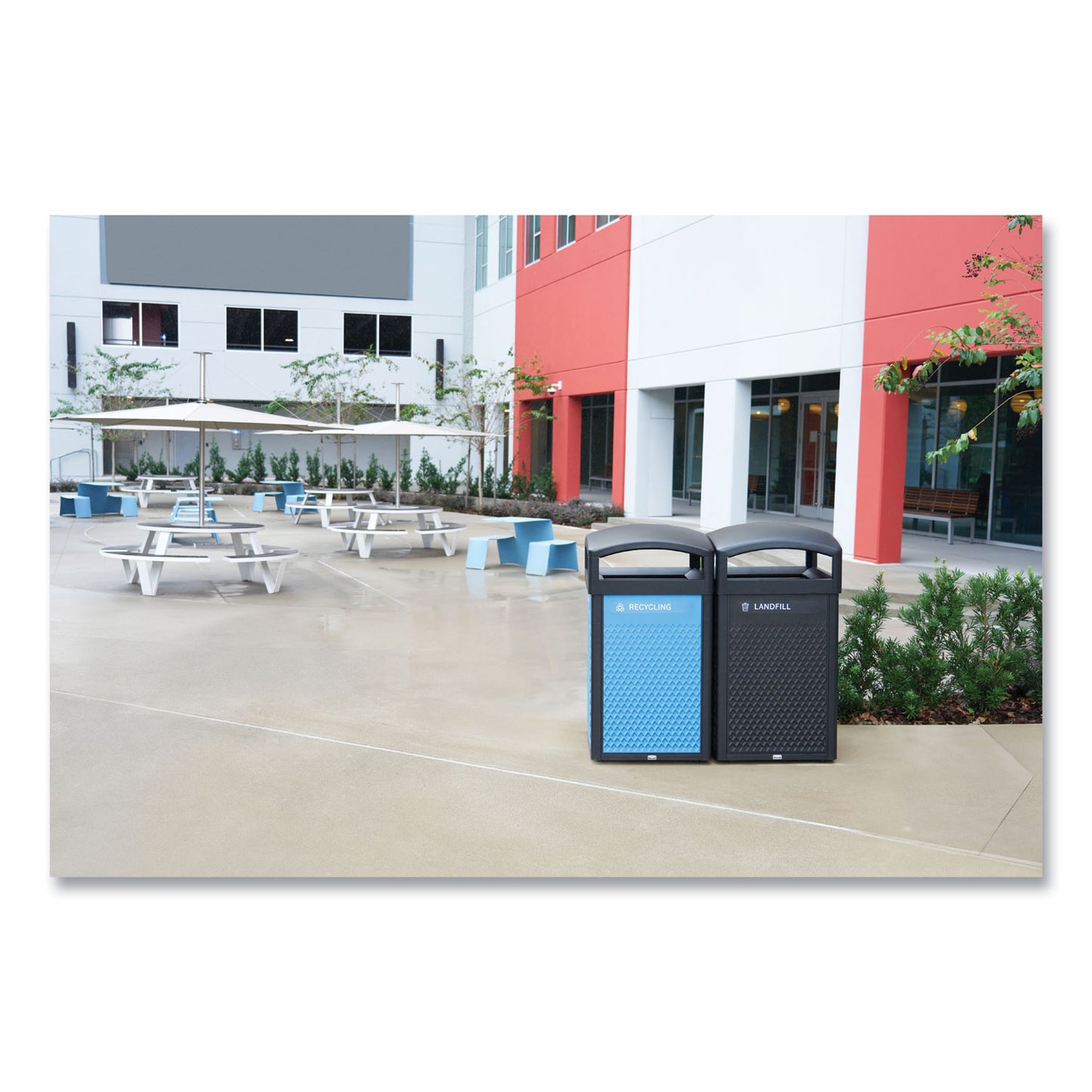 Rubbermaid® Commercial Large Prelabeled Landfill Waste Panels for Tailor and Landmark Series Containers 20.72" x 0.5" x 34.33", Black, 4/Carton (RCP2182679)