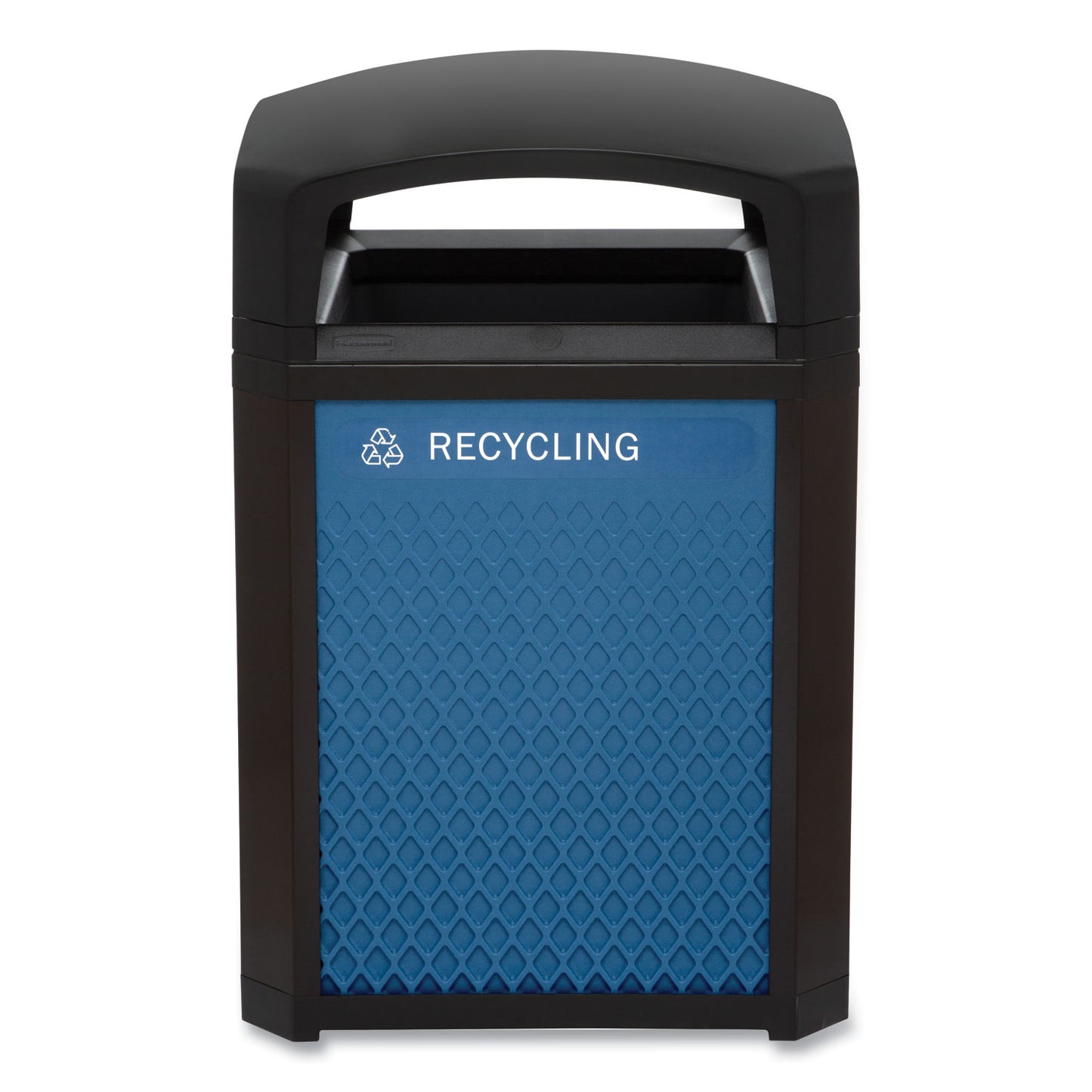 Rubbermaid® Commercial Medium Prelabeled Recycled Waste Panels for Tailor and Landmark Series Containers, 20.72" x 0.5" x 27.95", Blue, 4/Carton (RCP2182677)