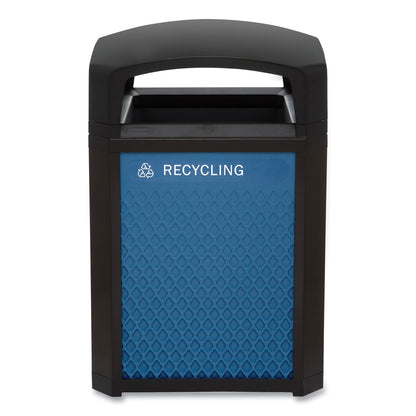 Rubbermaid® Commercial Medium Prelabeled Recycled Waste Panels for Tailor and Landmark Series Containers, 20.72" x 0.5" x 27.95", Blue, 4/Carton (RCP2182677)