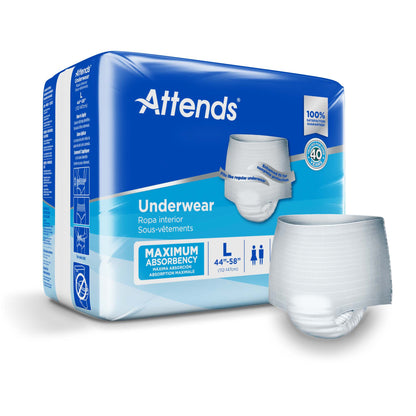 Attends® Unisex Adult Absorbent Underwear Pull On with Tear Away Seams Large Disposable Heavy Absorbency (522094_BG)