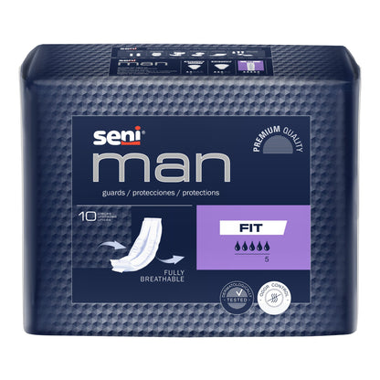 Seni® Man Fit Bladder Control Pad 3-1/2 X 15-7/10 Inch Moderate Absorbency Super Absorbent Core One Size Fits Most (1231331_PK)