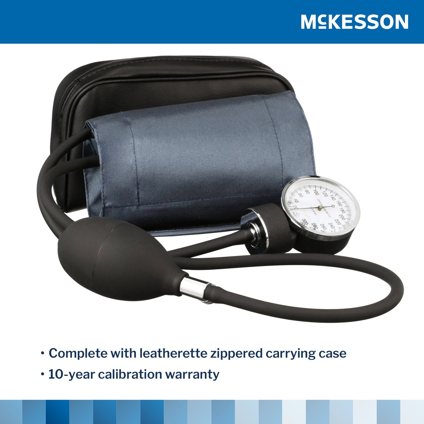 McKesson Brand Aneroid Sphygmomanometer Unit Adult Cuff Nylon Cuff 23 - 40 cm Pocket Aneroid (803197_CS)