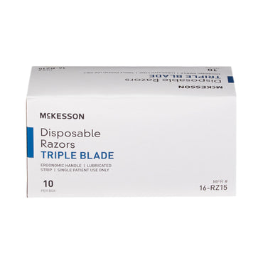 McKesson Personal Razor with Lubricating Strip Single Edge Triple Blade NonSterile Disposable (628717_EA)