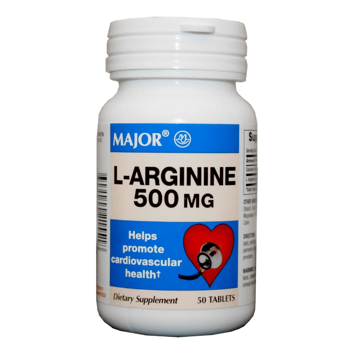 Major® Dietary Supplement L-Arginine 500 mg Strength Tablet 50 per Bottle (681975_BT)