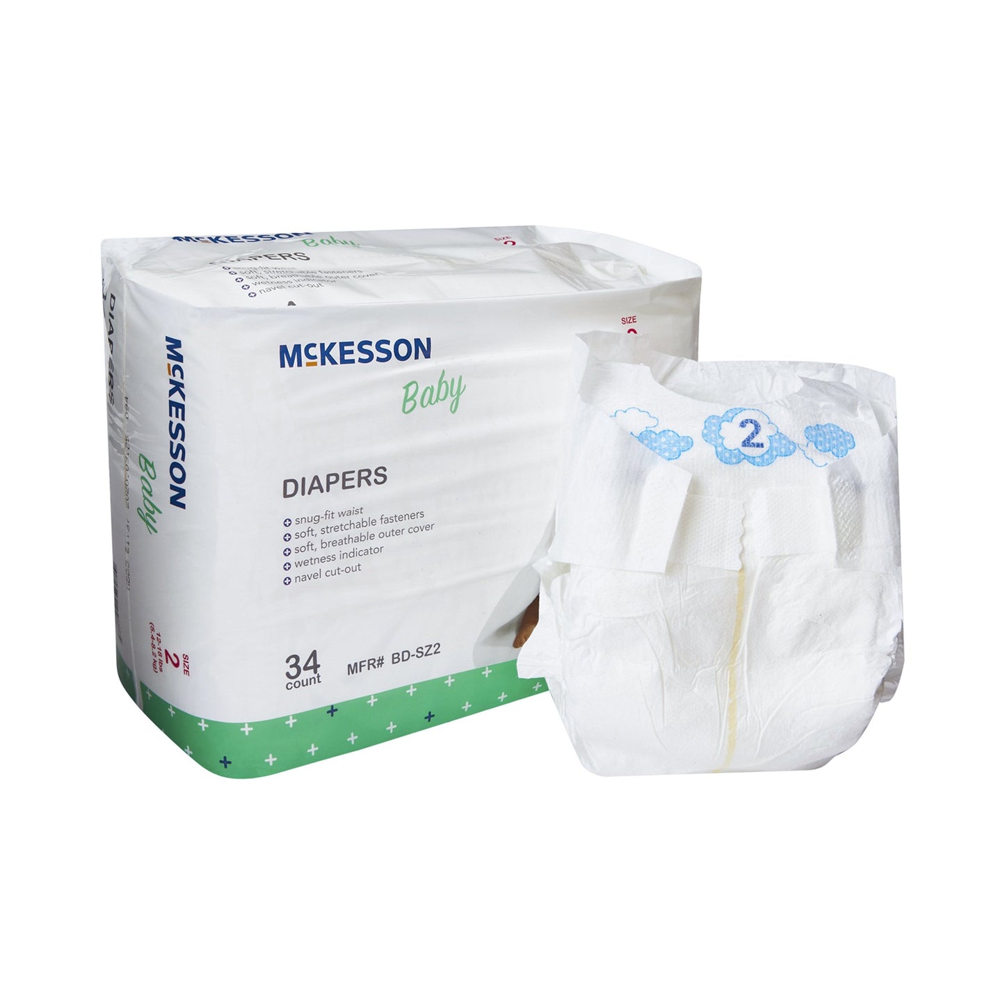 McKesson Unisex Baby Diaper Size 2 Disposable Heavy Absorbency (1144475_BG)