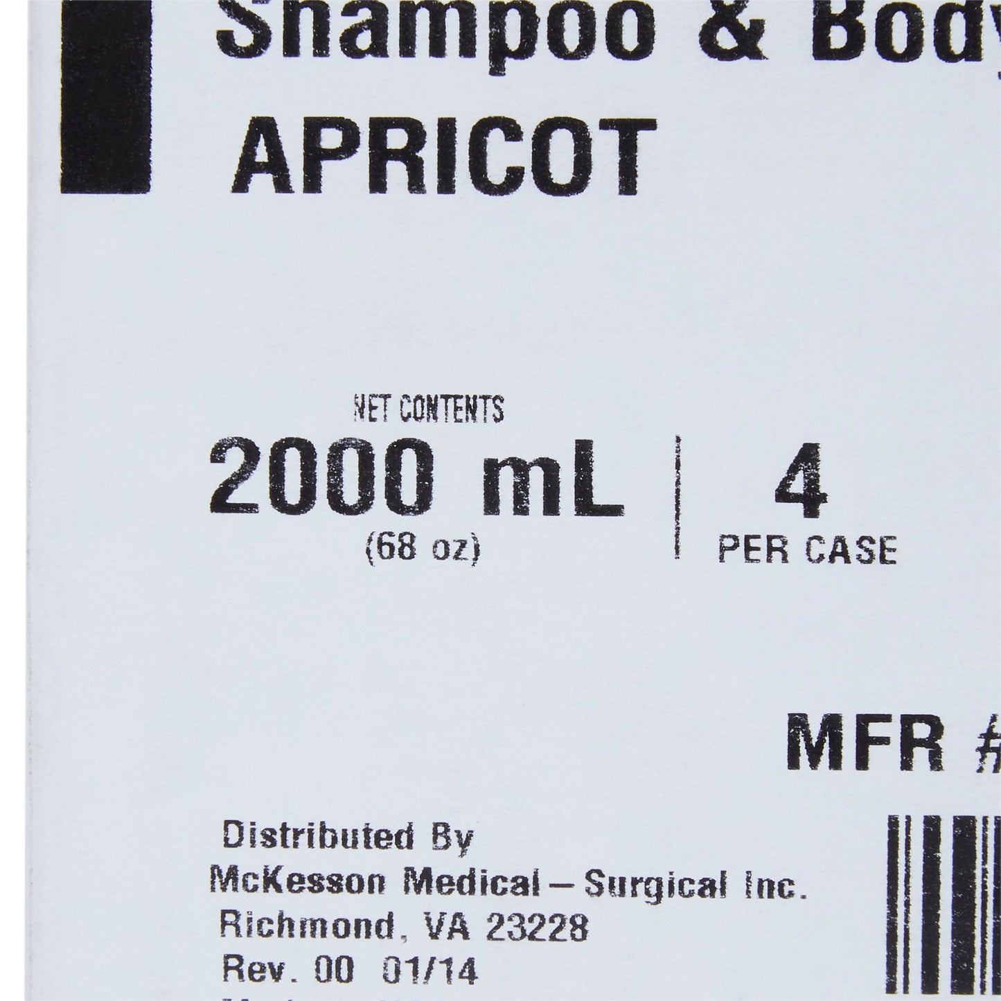 McKesson Shampoo and Body Wash 2,000 mL Dispenser Refill Bag Apricot Scent (468270_EA)