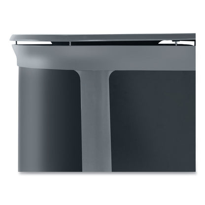 Rubbermaid® Commercial ENHANCE PILL Dual Stream Waste Receptacle, (2) 23 gal Capacity Bins, Metal, Umbra Gray/Pearl Gray (RCP2172843)