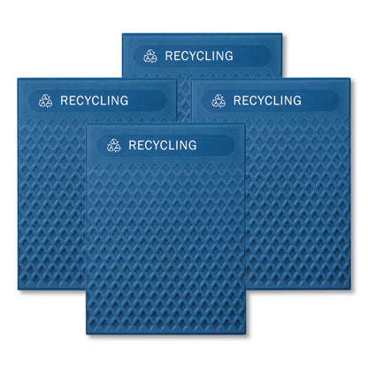 Rubbermaid® Commercial Medium Prelabeled Recycled Waste Panels for Tailor and Landmark Series Containers, 20.72" x 0.5" x 27.95", Blue, 4/Carton (RCP2182677)