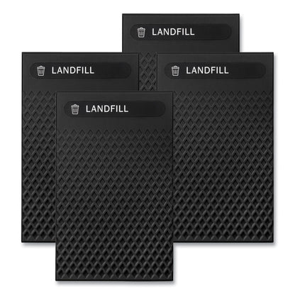 Rubbermaid® Commercial Large Prelabeled Landfill Waste Panels for Tailor and Landmark Series Containers 20.72" x 0.5" x 34.33", Black, 4/Carton (RCP2182679)