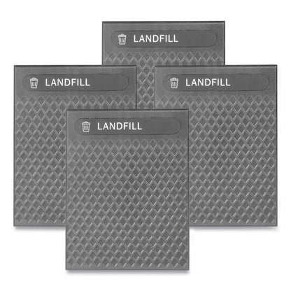 Rubbermaid® Commercial Medium Prelabeled Landfill Waste Panels for Tailor and Landmark Series Containers, 20.72" x 0.5" x 27.95", Black, 4/Carton (RCP2182671)