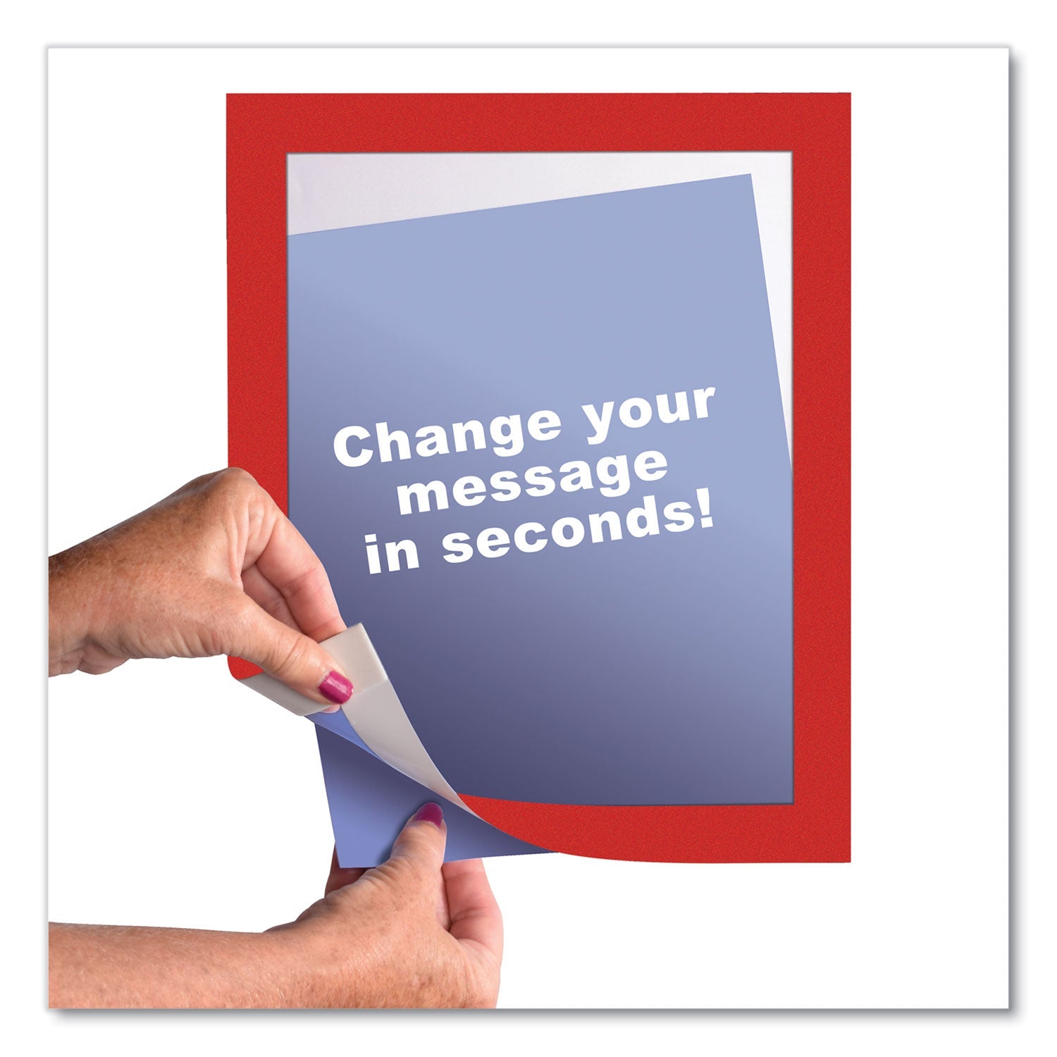 deflecto®-self-adhesive-sign-holders-8-5-x-11-insert-clear-with-red-border-frame-2-pack-def68776r_2