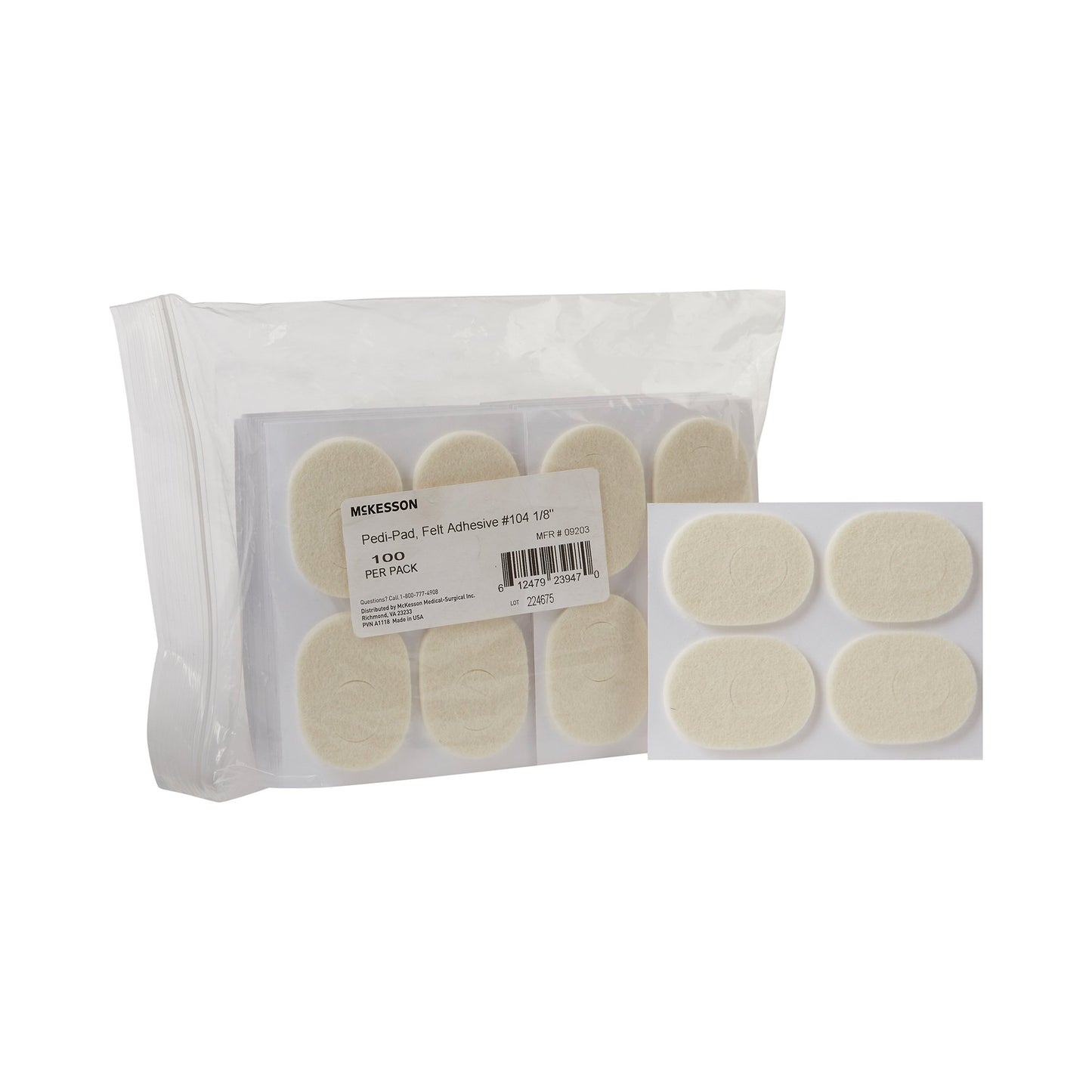 McKesson Pedi-Pad Foot Pad Size 104 Adhesive Foot (1111080_CS)