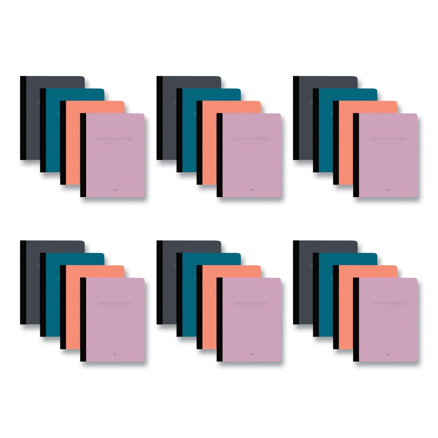 Roaring Spring® Poly Flex Composition Notebook, Med/College Rule, Asst Cover, (70) 9.75 x 7.5 Sheet, 24/CT (ROA77294CS)