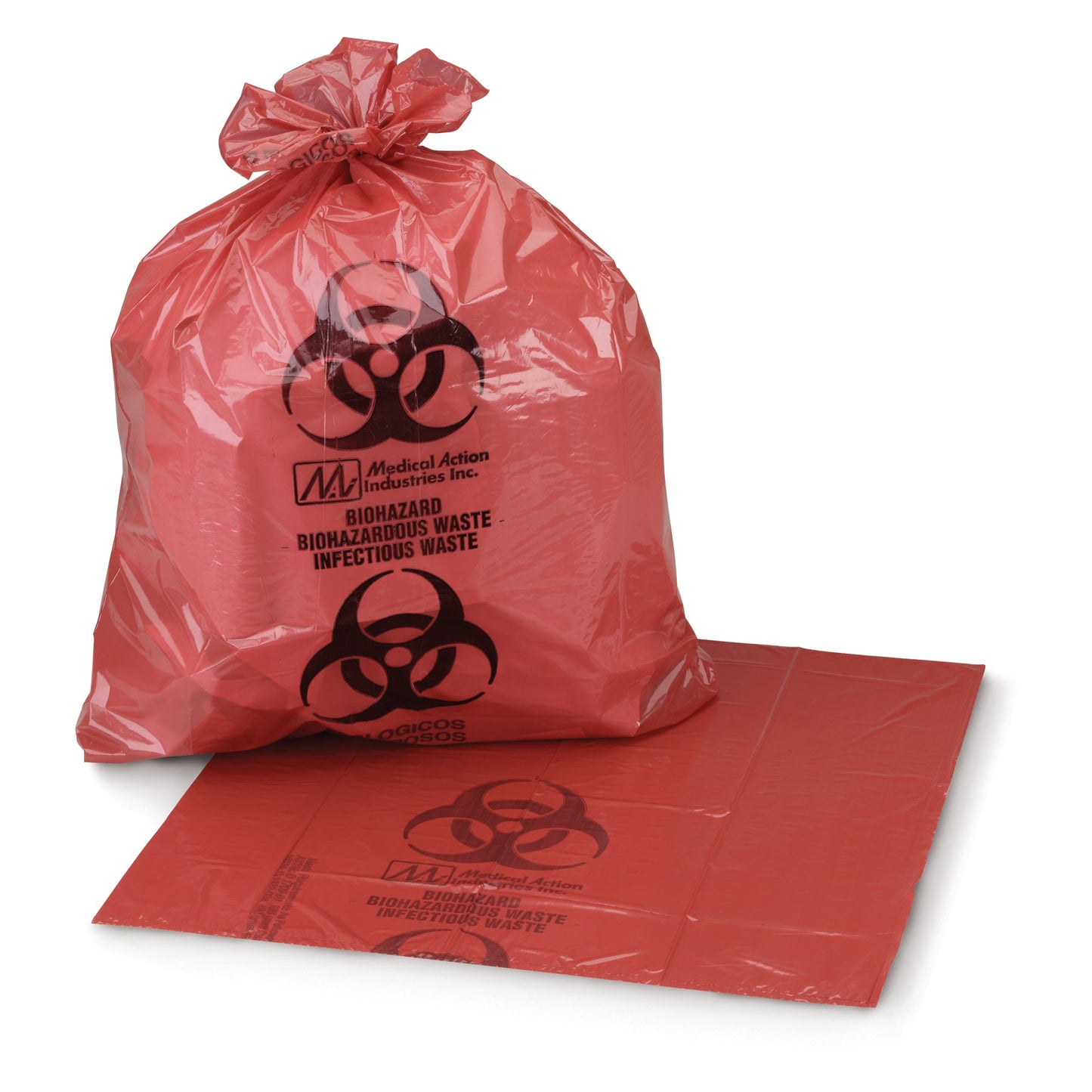 McKesson Biohazard Waste Bag Biohazard Symbol / Infectious Waste 40 to 45 gal. Red 40 X 46 Inch (185366_CS)
