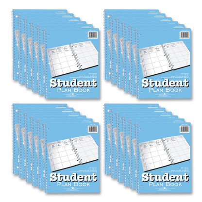 Roaring Spring® Student Plan Book, Academic, Weekly, 1 Week Double Page Layout, 8 1/2" x 11" Green Sheet, 24/Carton (ROA12145CS)