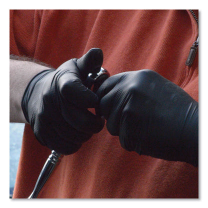 GloveWorks® by AMMEX® Heavy-Duty Industrial Nitrile Gloves, Powder-Free, Medium, 6 mil Thick, 9.5" Long, Black, 100/Box, 10 Boxes/Carton (AXCGWBN44100)