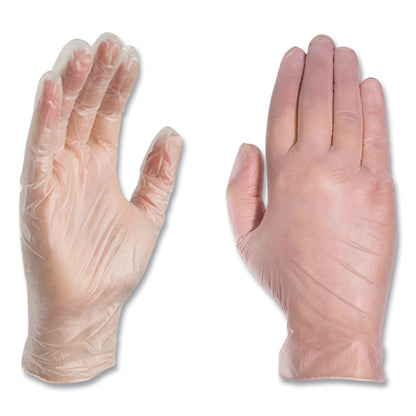 X3® by AMMEX® Industrial Vinyl Gloves, Powder-Free, Small, 3 mil Thick, 9.5" Long, Clear, 100/Box, 10 Boxes/Carton (AXCGPX342100)