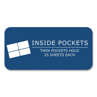 Roaring Spring® Pocket Folder with 3 Fasteners, 0.5" Capacity, 11 x 8.5, Dark Blue, 25/Box, 10 Boxes/Carton (ROA54121CS)