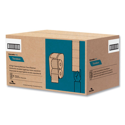 Cascades PRO Tandem High Capacity Bath Tissue Dispenser, 6.9 x 6.9 x 12.3, White (CSDC271)