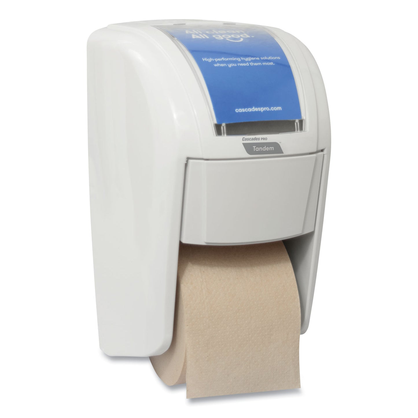 Cascades PRO Tandem High Capacity Bath Tissue Dispenser, 6.9 x 6.9 x 12.3, White (CSDC271)
