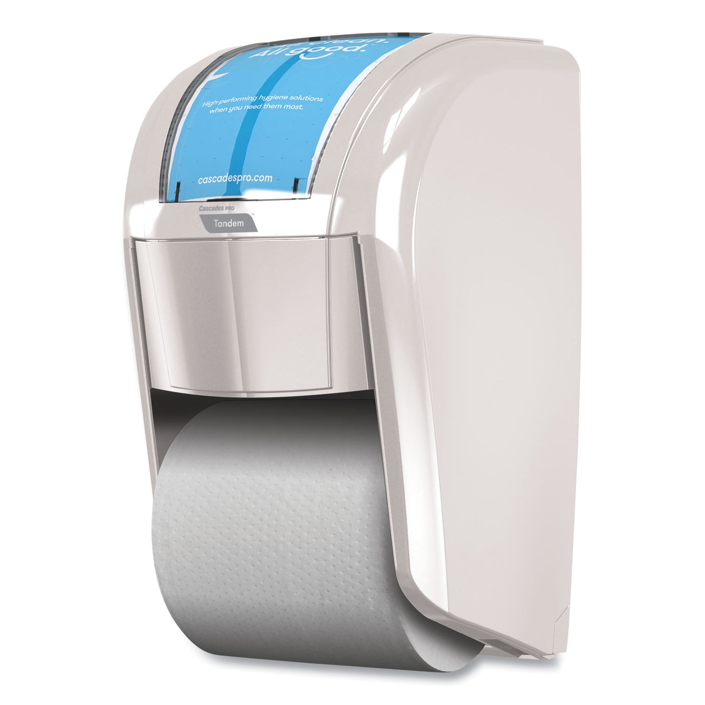 Cascades PRO Tandem High Capacity Bath Tissue Dispenser, 6.9 x 6.9 x 12.3, White (CSDC271)
