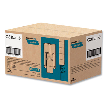 Cascades PRO Tandem No Touch High Capacity Bath Tissue Dispenser, 7 x 6.6 x 12, White (CSDC311)