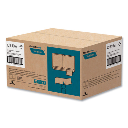 Cascades PRO Tandem No Touch High Capacity Bath Tissue Dispenser, 12.5 x 6.6 x 7.2, White (CSDC313)