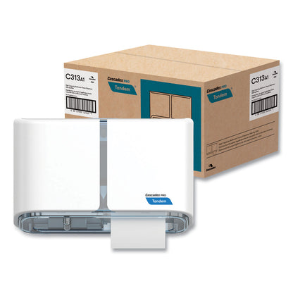 Cascades PRO Tandem No Touch High Capacity Bath Tissue Dispenser, 12.5 x 6.6 x 7.2, White (CSDC313)