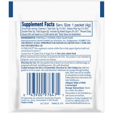 Nutrisource® Fiber Oral Supplement Unflavored Powder 4 Gram Individual Packet (777275_EA)