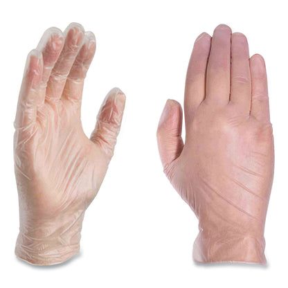 AMMEX® Professional Vinyl Exam Gloves, Powder-Free, Small, 3 mil Thick, 9.5" Long, Clear, 100/Box, 10 Boxes/Carton (AXCVPF62100T)