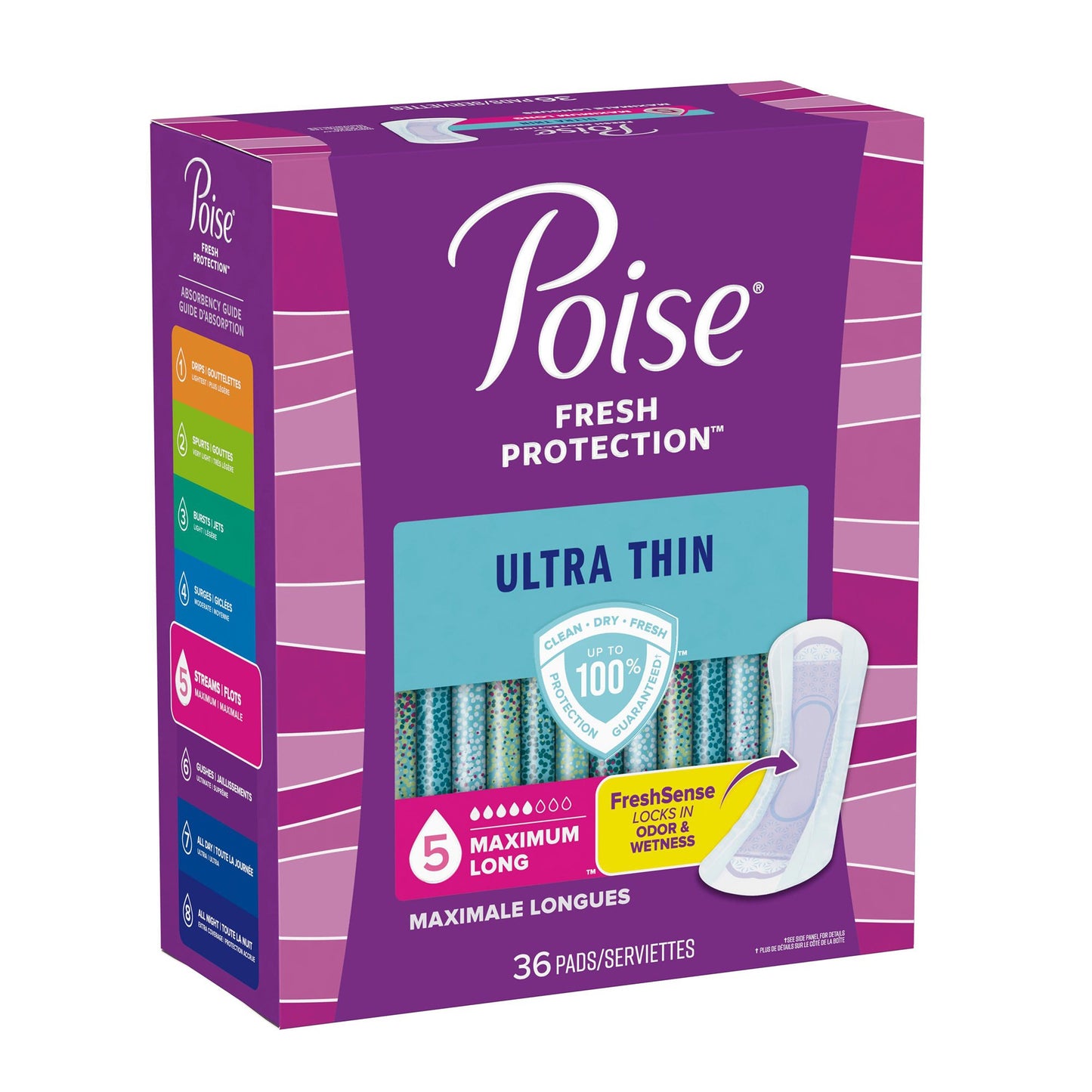 Poise® Fresh Protection™ Ultra Thin Bladder Control Pad 14.1 Inch Length Heavy Absorbency Sodium Polyacrylate Core One Size Fits Most (1205943_CS)