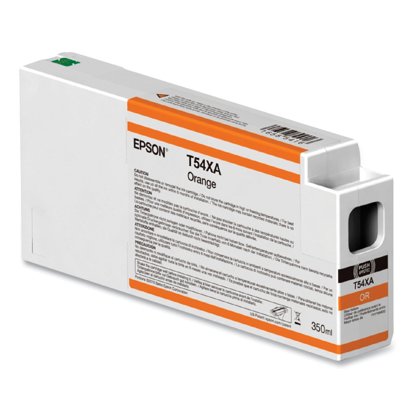 Epson® T54XA00 (T54X) UltraChrome HD Ink, 350 mL, Orange (EPST54XA00)