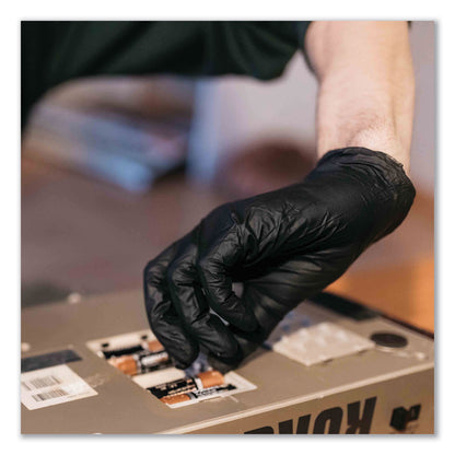 GloveWorks® by AMMEX® Industrial Nitrile Gloves, Powder-Free, X-Large, 5 mil Thick, 9.5" Long, Black, 100/Box, 10 Boxes/Carton (AXCGPNB48100)