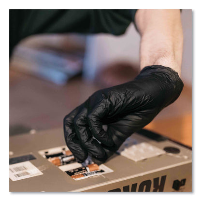 GloveWorks® by AMMEX® Industrial Nitrile Gloves, Powder-Free, Large, 5 mil Thick, 9.5" Long, Black, 100/Box, 10 Boxes/Carton (AXCGPNB46100)