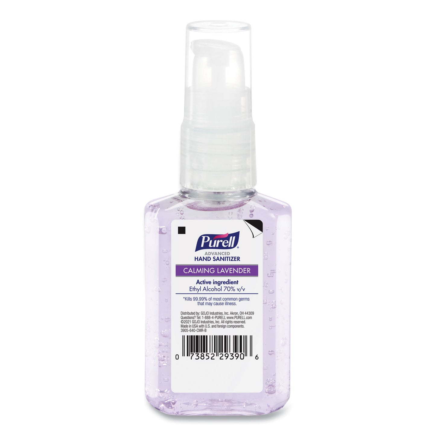 PURELL® Advanced Hand Sanitizer Gel Infused with Essential Oils, 2 oz Travel-Sized Pump Bottle, Lavender Scent, 24/Carton (GOJ390524CMR)