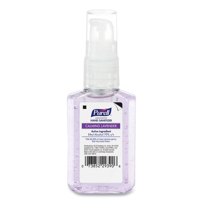 PURELL® Advanced Hand Sanitizer Gel Infused with Essential Oils, 2 oz Travel-Sized Pump Bottle, Lavender Scent, 24/Carton (GOJ390524CMR)