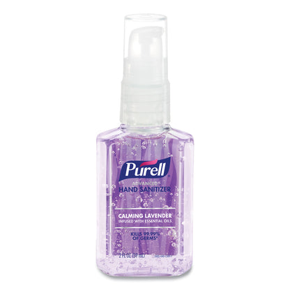 PURELL® Advanced Hand Sanitizer Gel Infused with Essential Oils, 2 oz Travel-Sized Pump Bottle, Lavender Scent, 24/Carton (GOJ390524CMR)