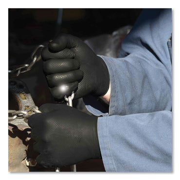 GloveWorks® by AMMEX® Heavy-Duty Industrial Nitrile Gloves, Powder-Free, Large, 6 mil Thick, 9.5" Long, Black, 100/Box, 10 Boxes/Carton (AXCGWBN46100)