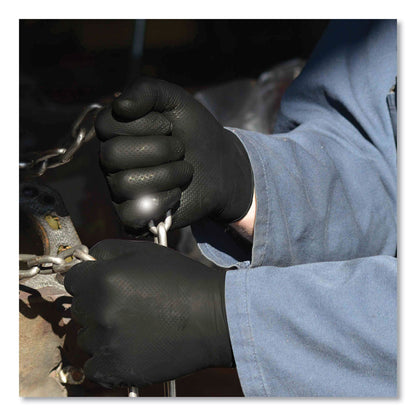 GloveWorks® by AMMEX® Heavy-Duty Industrial Nitrile Gloves, Powder-Free, Large, 6 mil Thick, 9.5" Long, Black, 100/Box, 10 Boxes/Carton (AXCGWBN46100)
