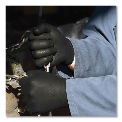 GloveWorks® by AMMEX® Heavy-Duty Industrial Nitrile Gloves, Powder-Free, X-Large, 6 mil Thick, 9.5" Long, Black, 100/Box, 10 Boxes/Carton (AXCGWBN48100)