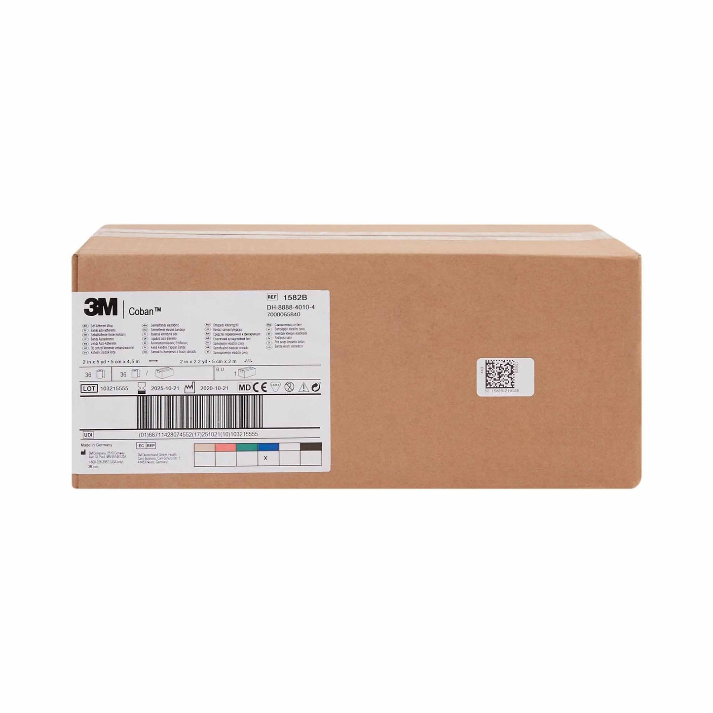 3M™ Coban™ Cohesive Bandage 2 Inch X 5 Yard Self-Adherent Closure Blue NonSterile Standard Compression (222002_CS)