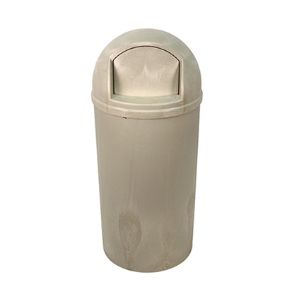 Impact® Bullet 21 Gallon Plastic Indoor/Outdoor Trash Receptacle, Beige (IMP8870-15)