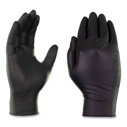 GloveWorks® by AMMEX® Industrial Nitrile Gloves, Powder-Free, Small, 5 mil (Palm), 6 mil (Fingers), 9.5" Long, Black, 100/Box, 10 Boxes/Carton (AXCGPNB42100CT)