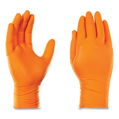 GloveWorks® by AMMEX® Heavy-Duty Industrial Nitrile Gloves, Powder-Free, Medium, 8 mil Thick, 9.5" Long, Orange, 100/Box, 10 Boxes/Carton (AXCGWON44100CT)