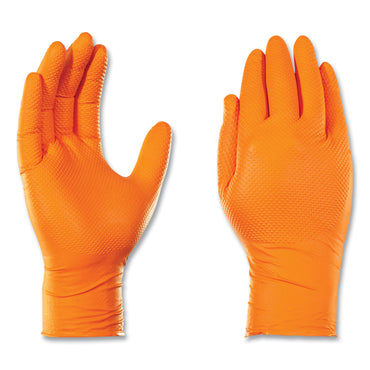 GloveWorks® by AMMEX® Heavy-Duty Industrial Nitrile Gloves, Powder-Free, XX-Large, 8 mil Thick, 9.5" Long, Orange, 100/Box, 10 Boxes/Carton (AXCGWON49100CT)
