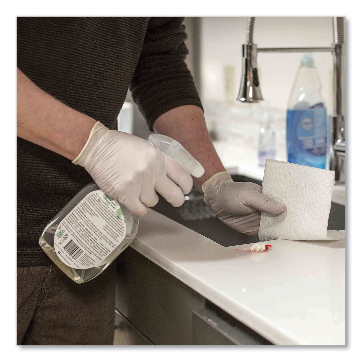 GloveWorks® by AMMEX® Latex Disposable Gloves, Powder-Free, Large, 4 mil Thick, 9.5" Long, Ivory, 100/Box, 10 Boxes/Carton (AXCTLF46100)