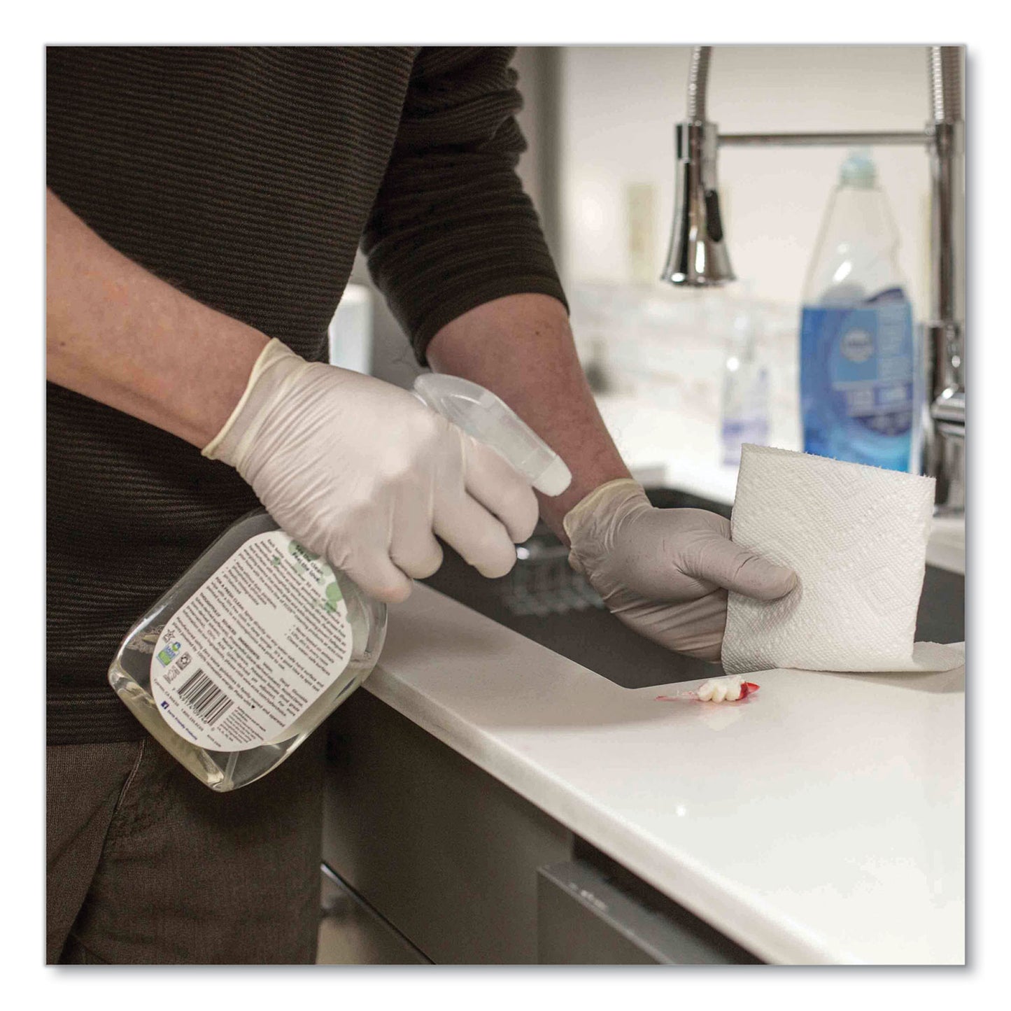 GloveWorks® by AMMEX® Latex Disposable Gloves, Powder-Free, Medium, 4 mil Thick, 9.5" Long, Ivory, 100/Box, 10 Boxes/Carton (AXCTLF44100)