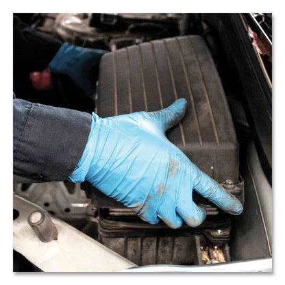 GloveWorks® by AMMEX® Industrial Nitrile Gloves, Powder-Free, Small, 5 mil (Palm), 6 mil (Fingers), 9.5" Long, Blue, 100/Box, 10 Boxes/Carton (AXCINPF42100)