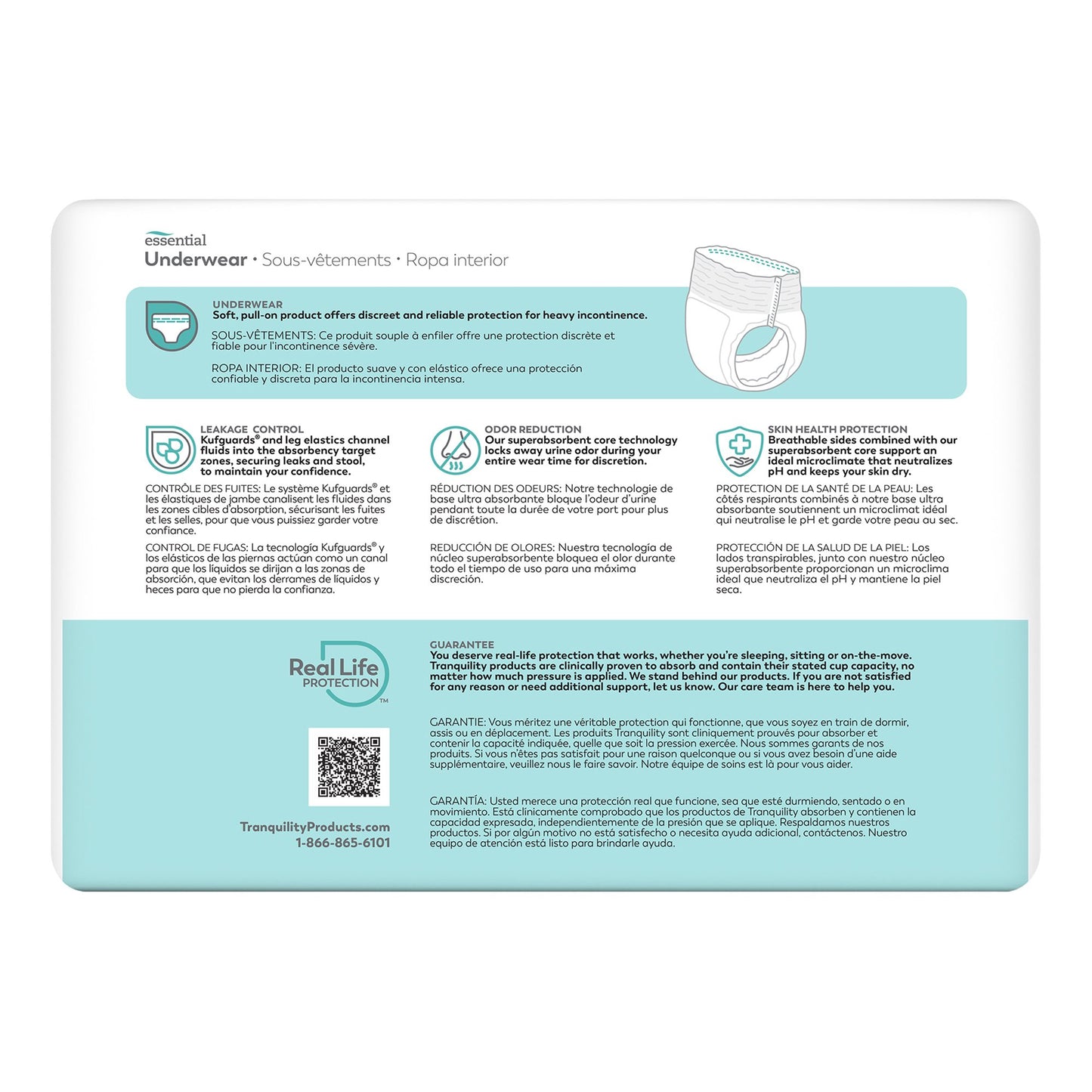 Tranquility® Essential Unisex Adult Absorbent Underwear Pull On with Tear Away Seams Large Disposable Heavy Absorbency (418717_CS)