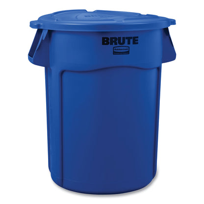 Rubbermaid® Commercial BRUTE Self-Draining Flat Top Lids, for 44-gal Round Brute Container, 24.5 dia, Blue, 4/Carton (RCP1779636CT1)